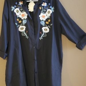 NWT Black Embroidered Shirt